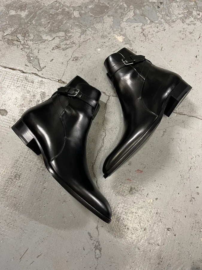 Saint Laurent Black Leather Boots yaFaVBQ 1