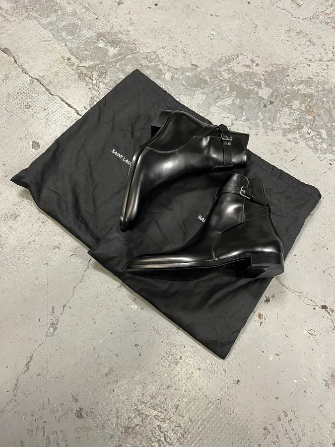 Saint Laurent Black Leather Boots yaFaVBQ 10