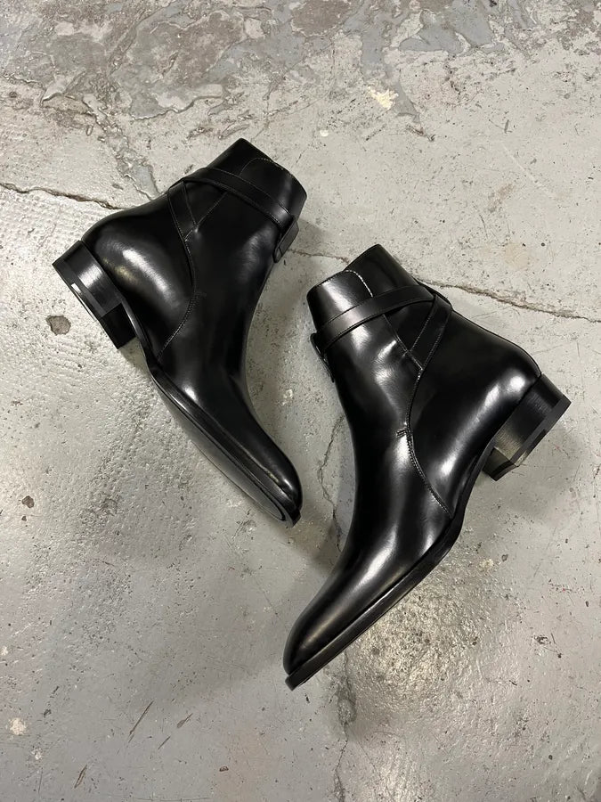 Saint Laurent Black Leather Boots yaFaVBQ 2