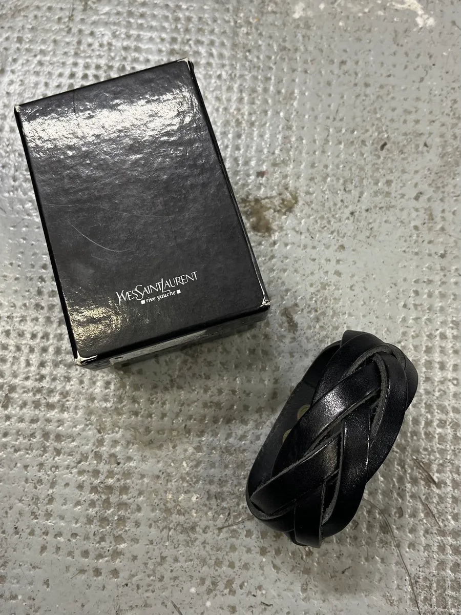 Saint Laurent Black Leather Bracelet bMTOdAI 3