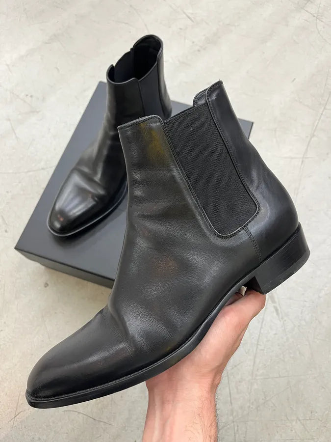 Saint Laurent Black Leather Chelsea Boots EruECDA 0