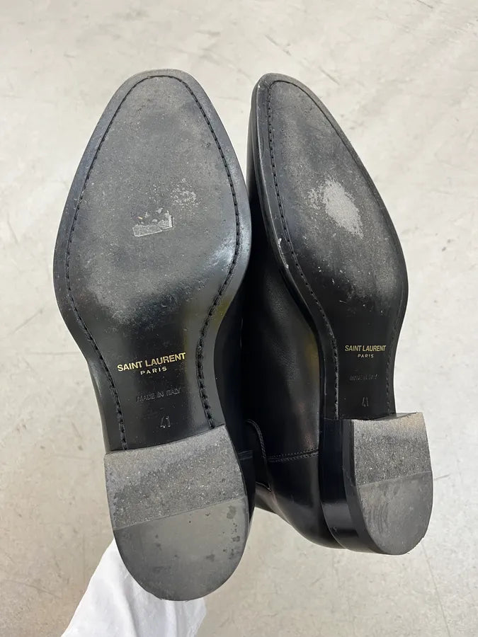 Saint Laurent Black Leather Chelsea Boots EruECDA 5