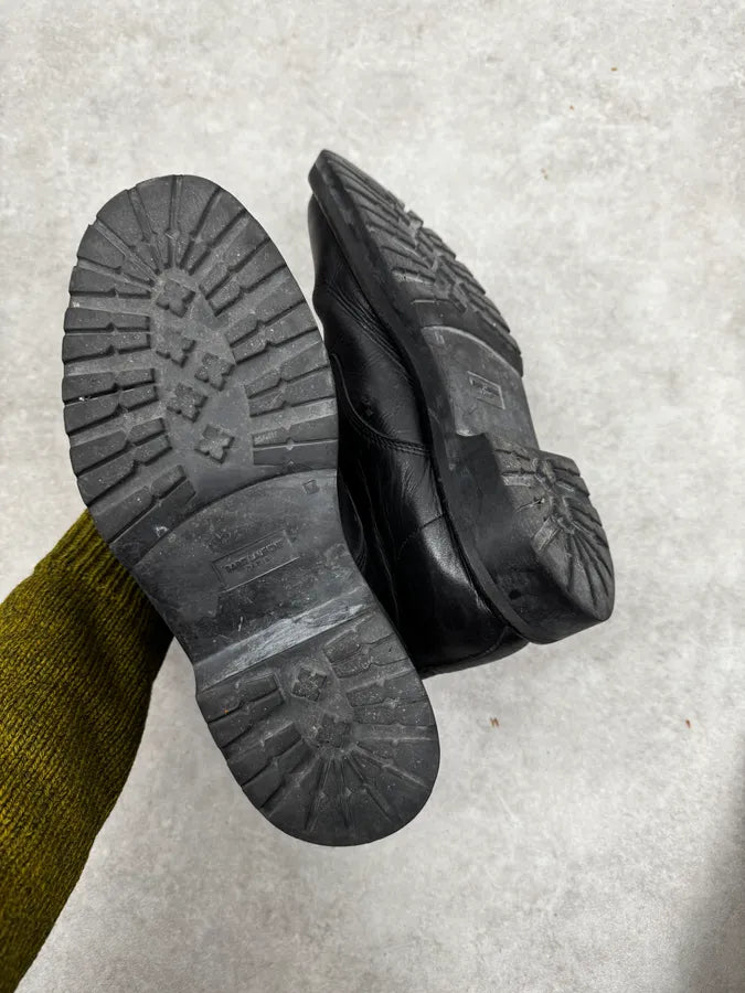 Saint Laurent Black Leather Combat Boots by Hedi Slimane kCCWSgS 4