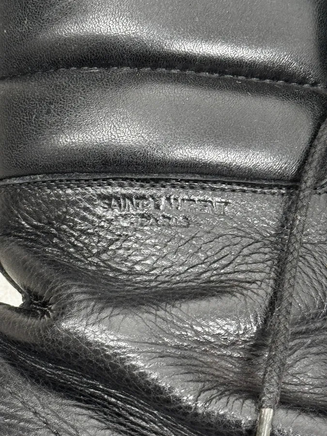 Saint Laurent Black Leather Combat Boots by Hedi Slimane kCCWSgS 5