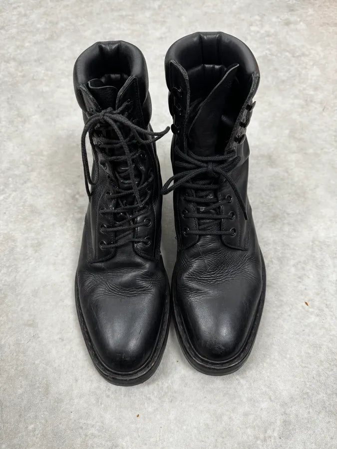 Saint Laurent Black Leather Combat Boots by Hedi Slimane kCCWSgS 2