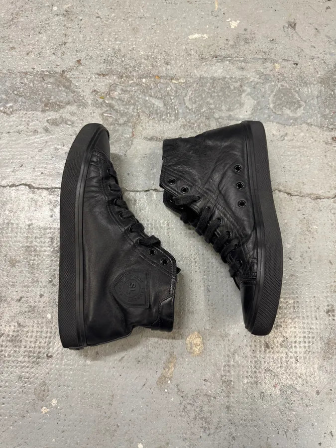 Saint Laurent Black Leather High Top Sneakers QQLUNbo 1