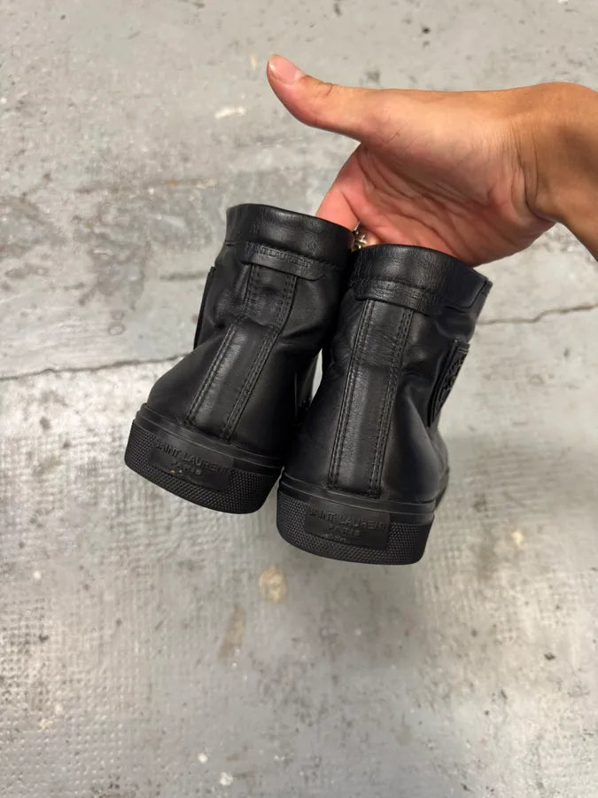 Saint Laurent Black Leather High Top Sneakers QQLUNbo 2