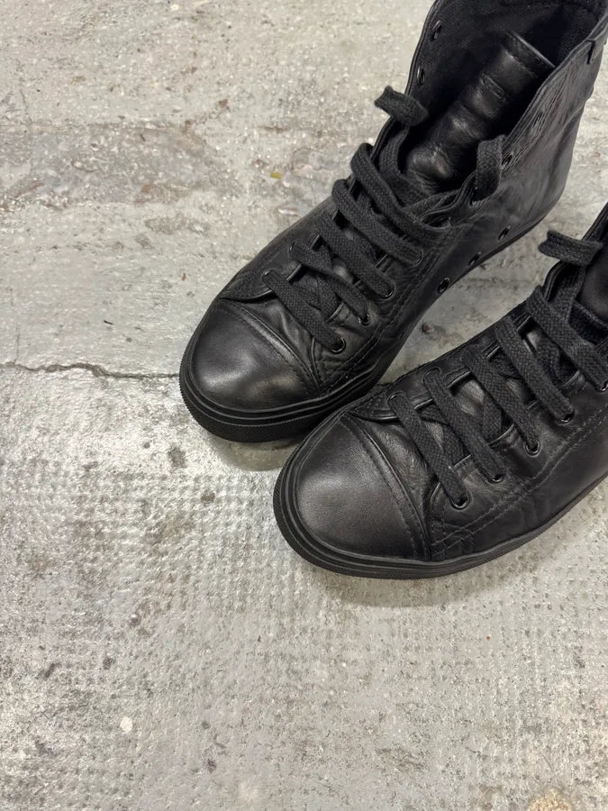 Saint Laurent Black Leather High Top Sneakers QQLUNbo 3