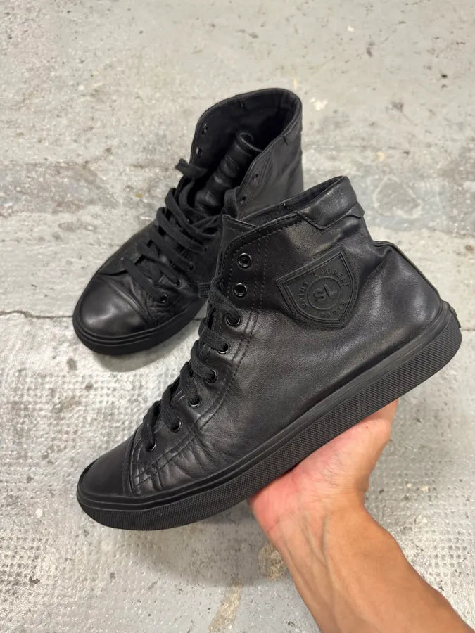 Saint Laurent Black Leather High Top Sneakers QQLUNbo 5