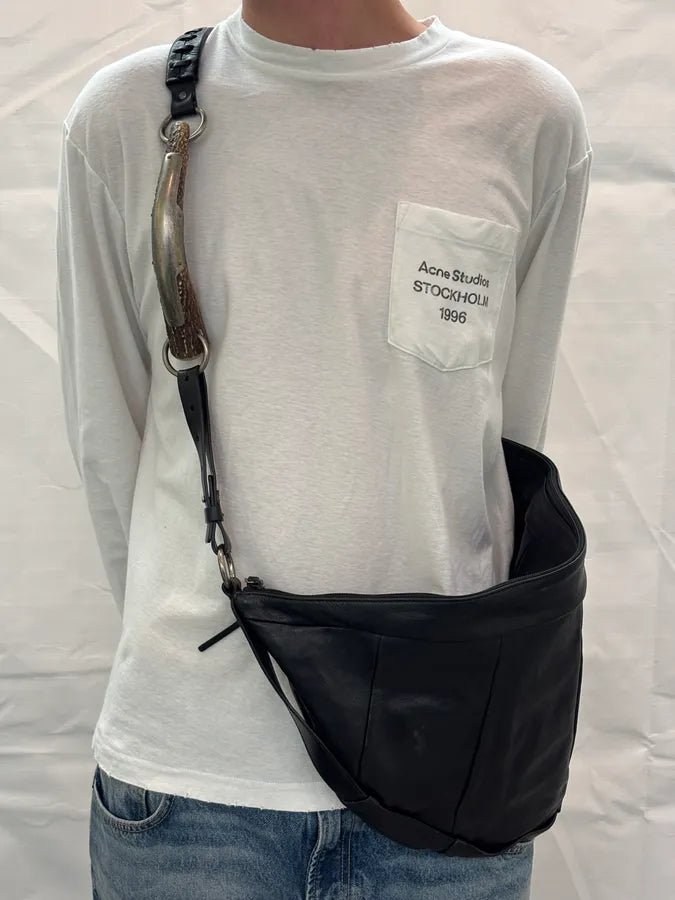 AW2002 Saint Laurent Black Leather Mombasa Bag VSWSoRf 2