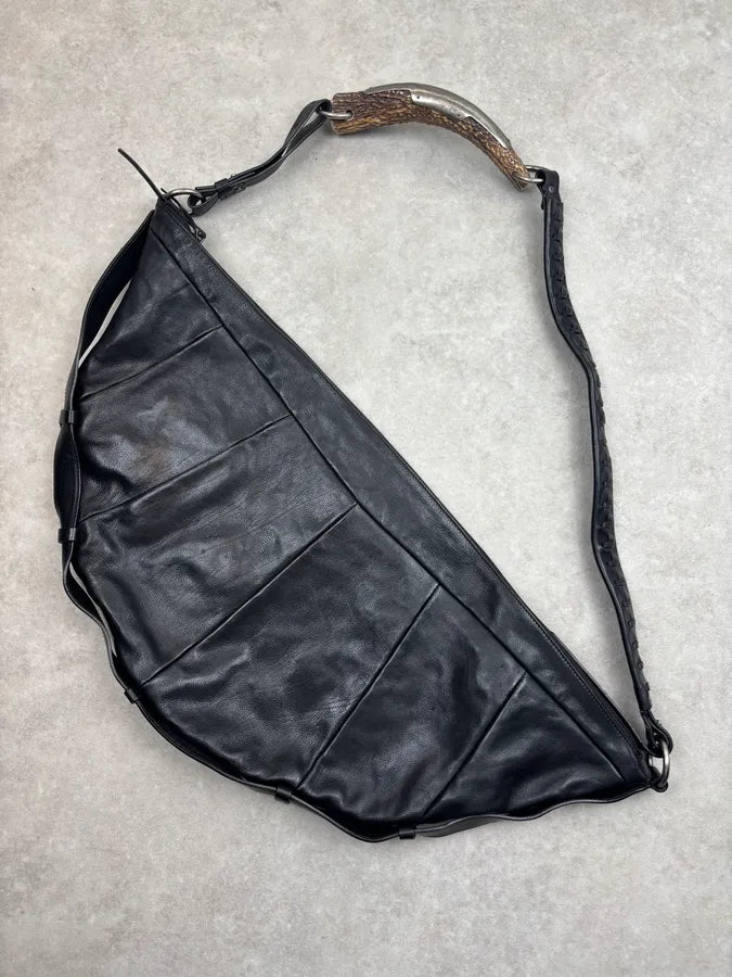 AW2002 Saint Laurent Black Leather Mombasa Bag VSWSoRf 3