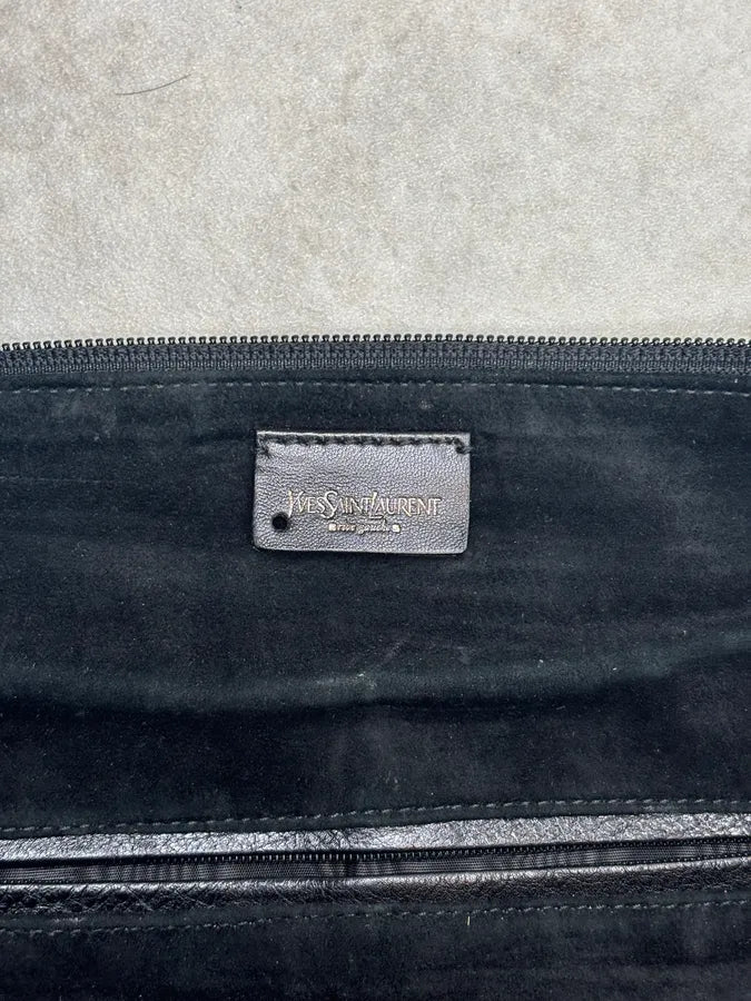 AW2002 Saint Laurent Black Leather Mombasa Bag VSWSoRf 14