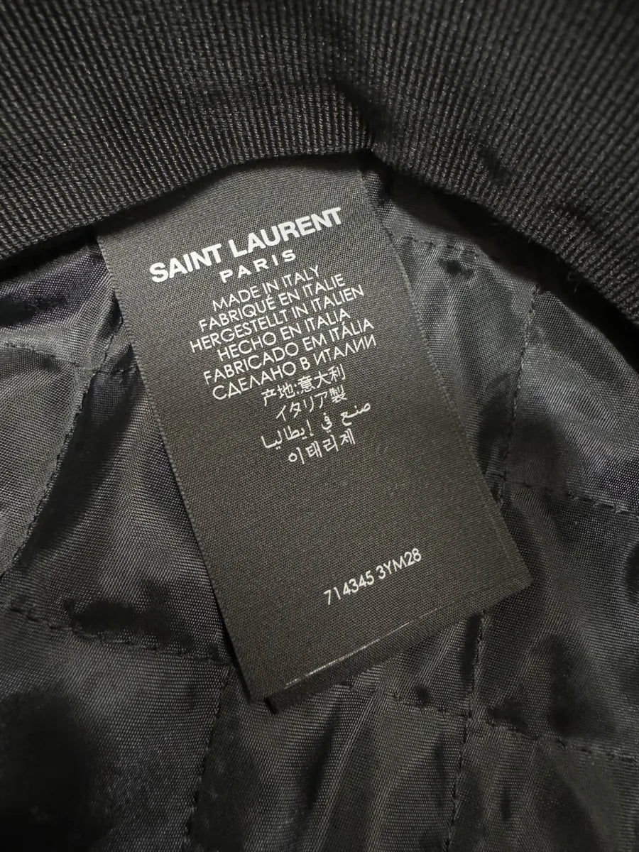 Saint Laurent Black Leather Newsboy Cap AINlPEO 12