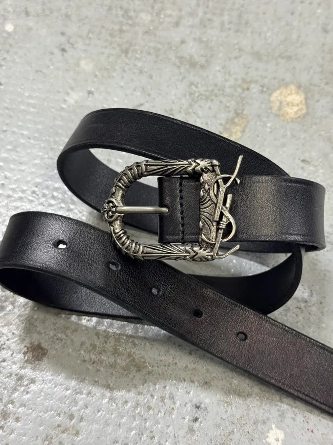 Saint Laurent Black Leather Premium Buckle Belt wjWOlmD 0