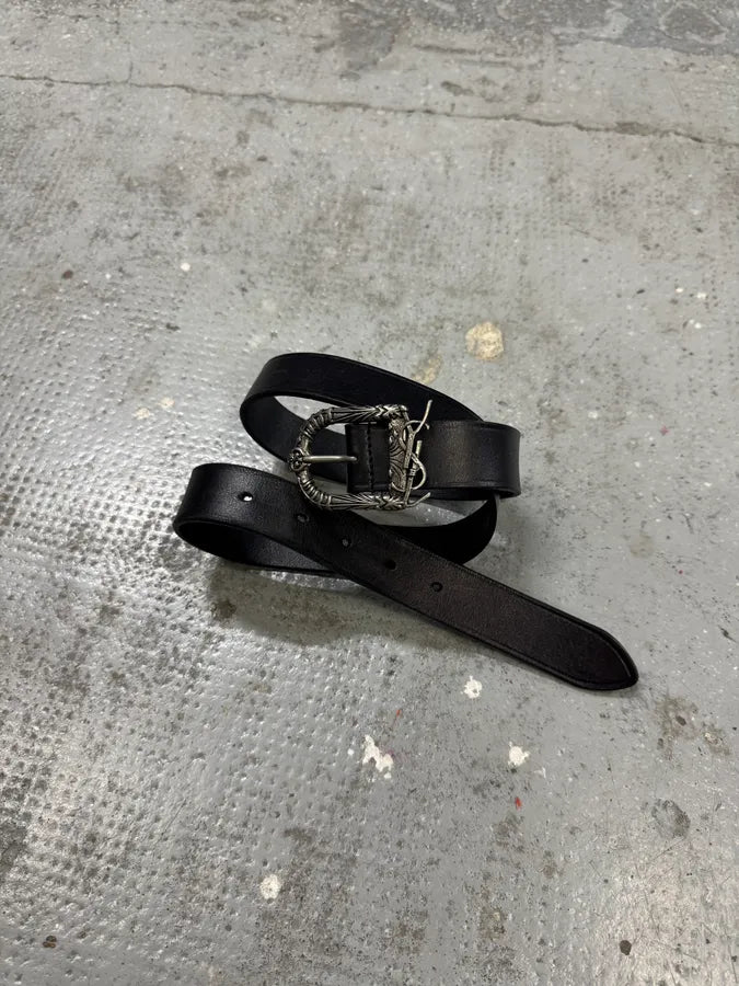 Saint Laurent Black Leather Premium Buckle Belt wjWOlmD 3