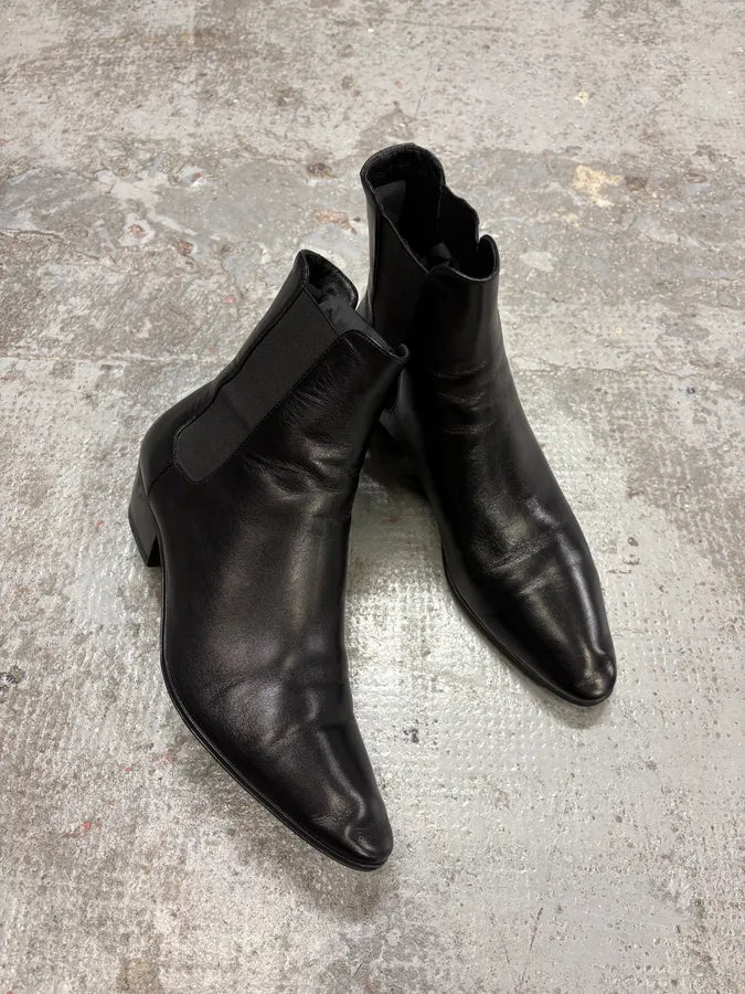 Saint Laurent Black Leather Rock Boots PWmnfbD 4