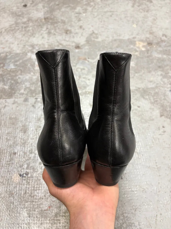 Saint Laurent Black Leather Rock Boots PWmnfbD 7