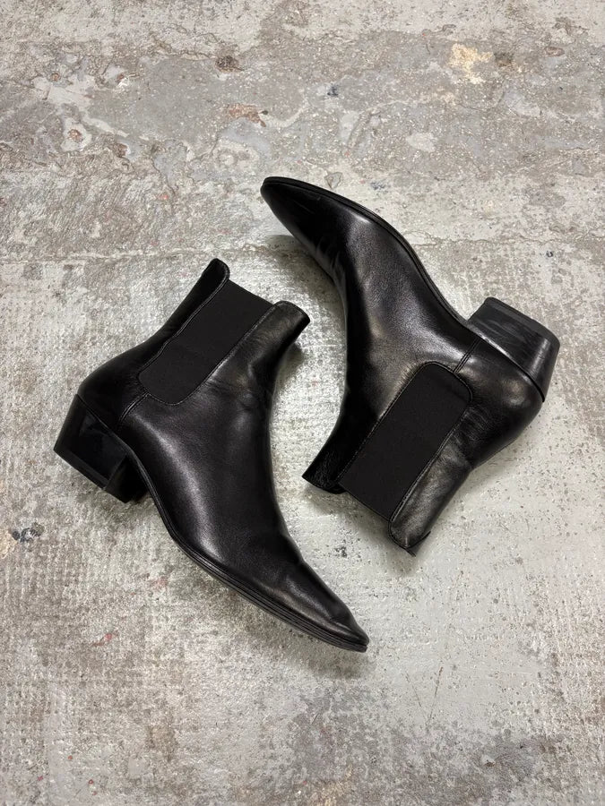 Saint Laurent Black Leather Rock Boots PWmnfbD 5