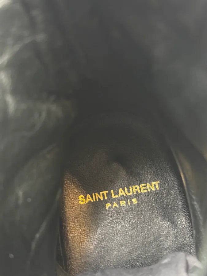 Saint Laurent Black Leather Studded Ankle Boots bUneNOB 9