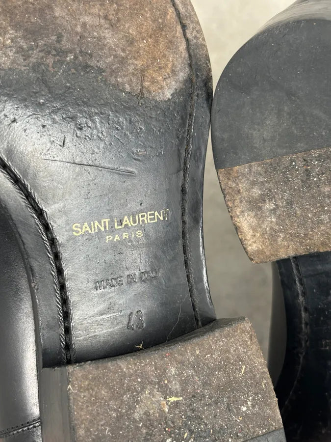 Saint Laurent Black Leather Wyatt Chelsea Boots WEIsjnM 12