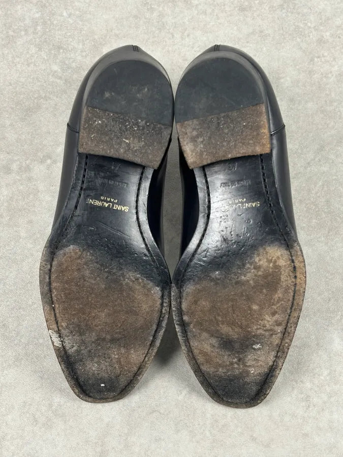 Saint Laurent Black Leather Wyatt Chelsea Boots WEIsjnM 11