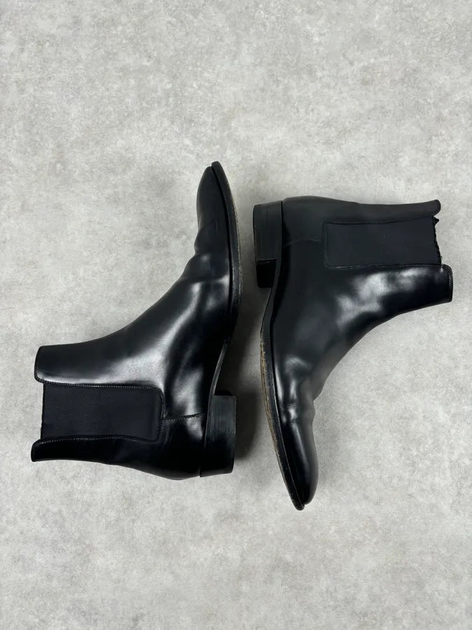 Saint Laurent Black Leather Wyatt Chelsea Boots WEIsjnM 8