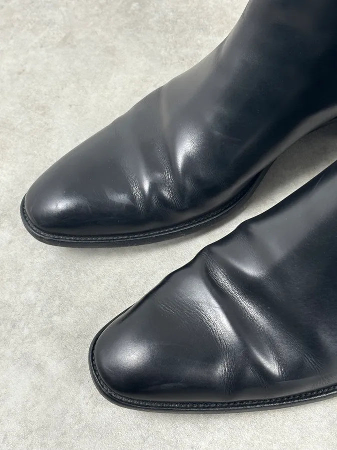 Saint Laurent Black Leather Wyatt Chelsea Boots WEIsjnM 4