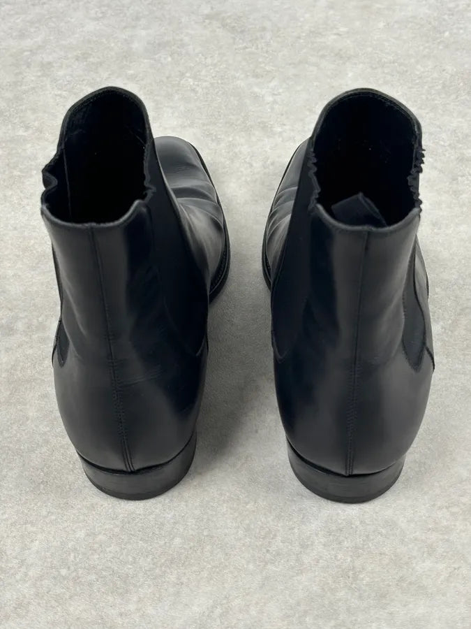 Saint Laurent Black Leather Wyatt Chelsea Boots WEIsjnM 10