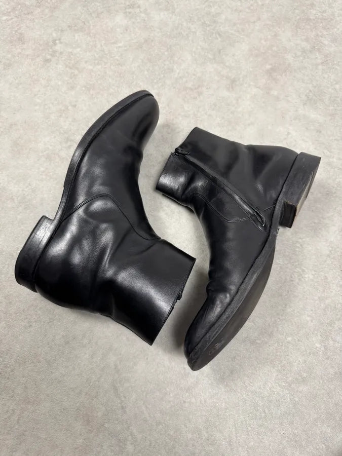 Saint Laurent Black Leather Zip Boots ZkFnBuZ 3