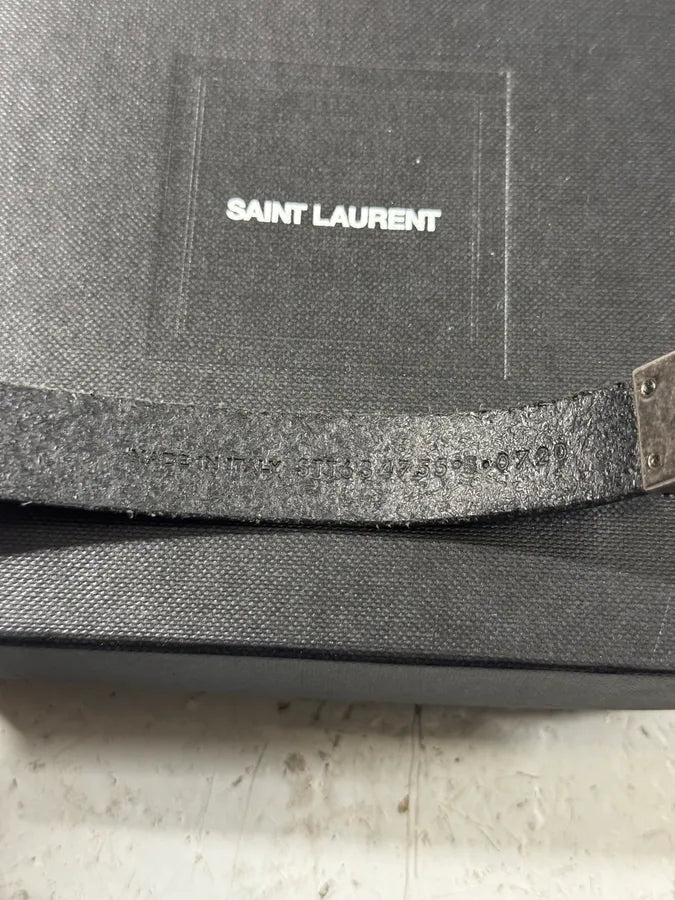 Saint Laurent Black Metal Buckle Leather Bracelet pHlEjiq 5