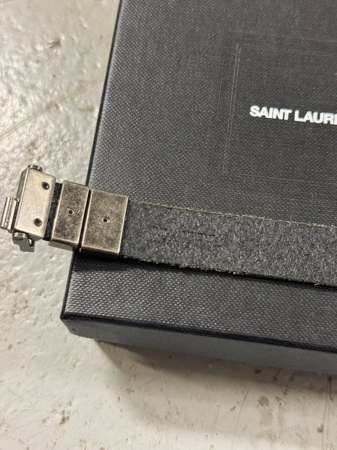 Saint Laurent Black Metal Buckle Leather Bracelet pHlEjiq 6