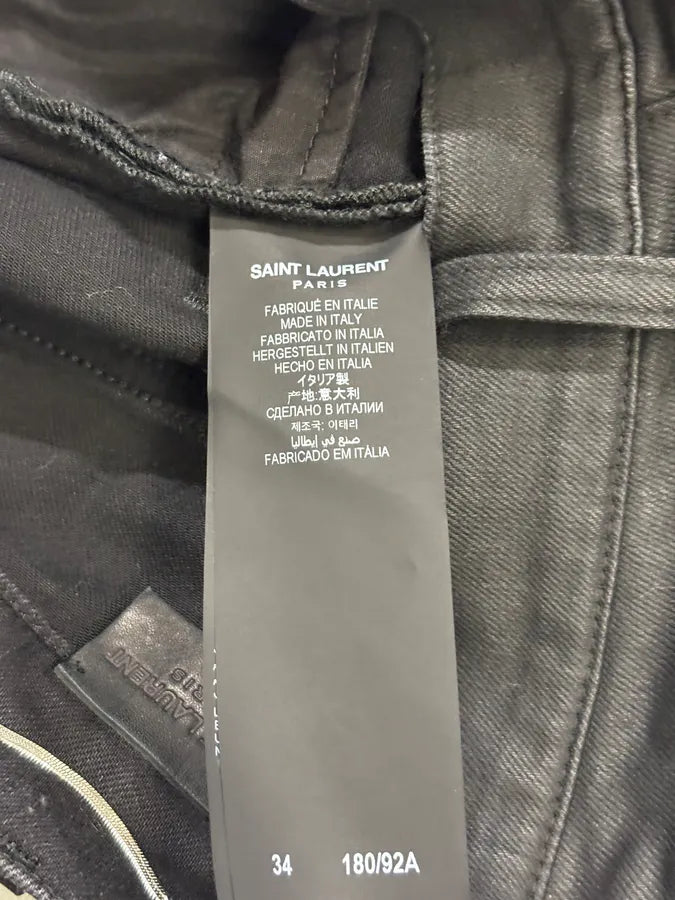 AW2022 Saint Laurent Black Obscure Slim Denim Jeans heSvNna 10