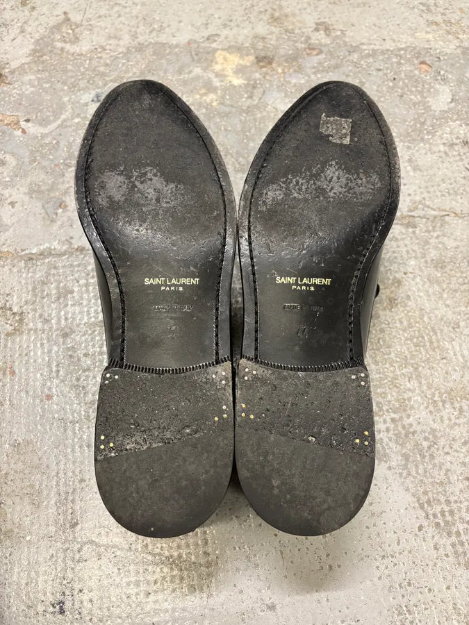 Saint Laurent Black Pony Hair Zebra Leather Shoes FvbusJo 7