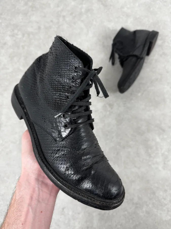 Saint Laurent Black Python Leather Boots UfboUOL 0
