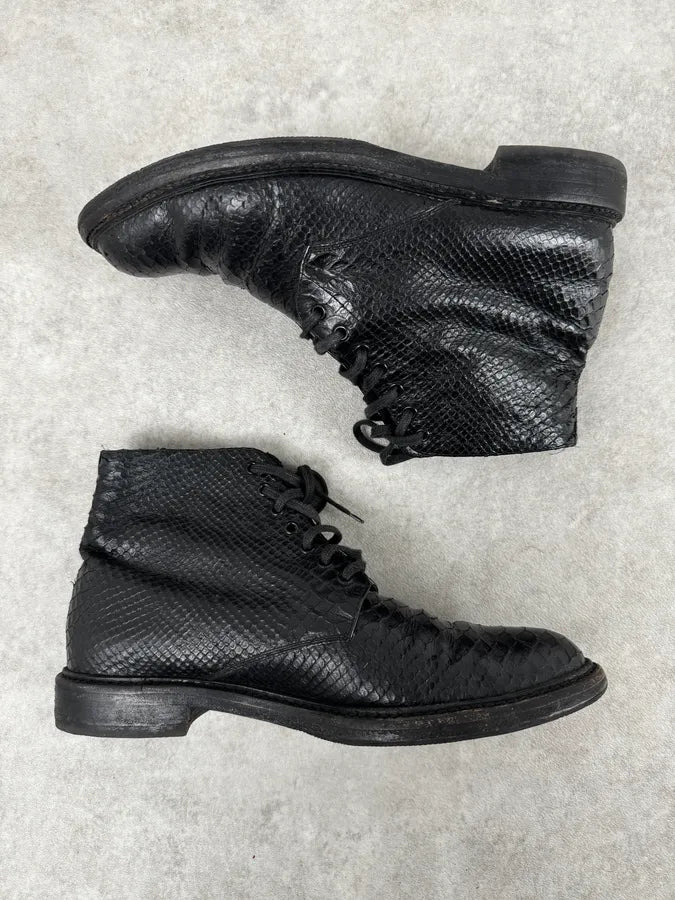 Saint Laurent Black Python Leather Boots UfboUOL 1