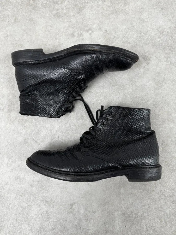 Saint Laurent Black Python Leather Boots UfboUOL 2
