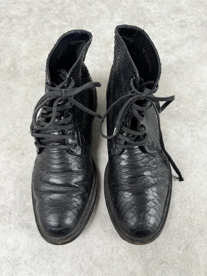 Saint Laurent Black Python Leather Boots UfboUOL 3