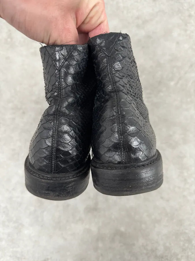 Saint Laurent Black Python Leather Boots UfboUOL 4