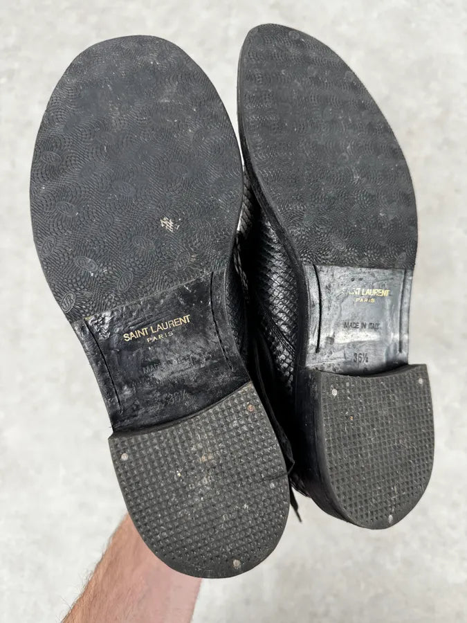 Saint Laurent Black Python Leather Boots UfboUOL 5