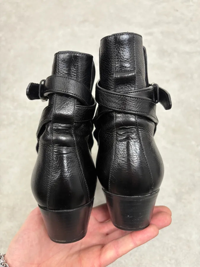 Saint Laurent Black Rock Leather Ankle Boots avxUdfo 4