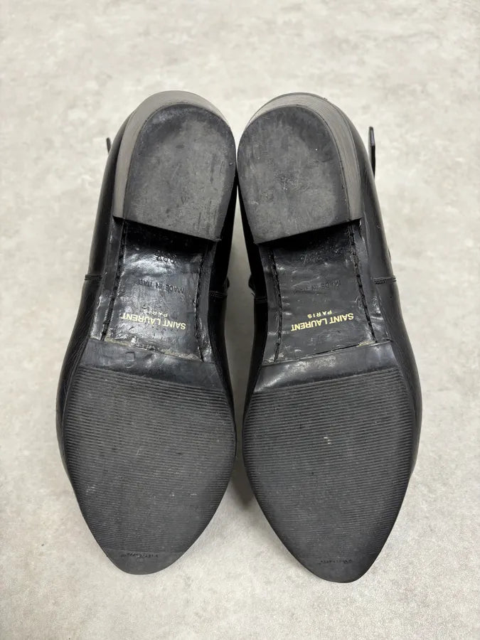 Saint Laurent Black Rock Leather Ankle Boots avxUdfo 5