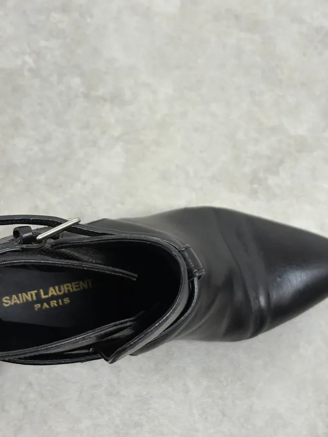 Saint Laurent Black Rock Leather Ankle Boots avxUdfo 6
