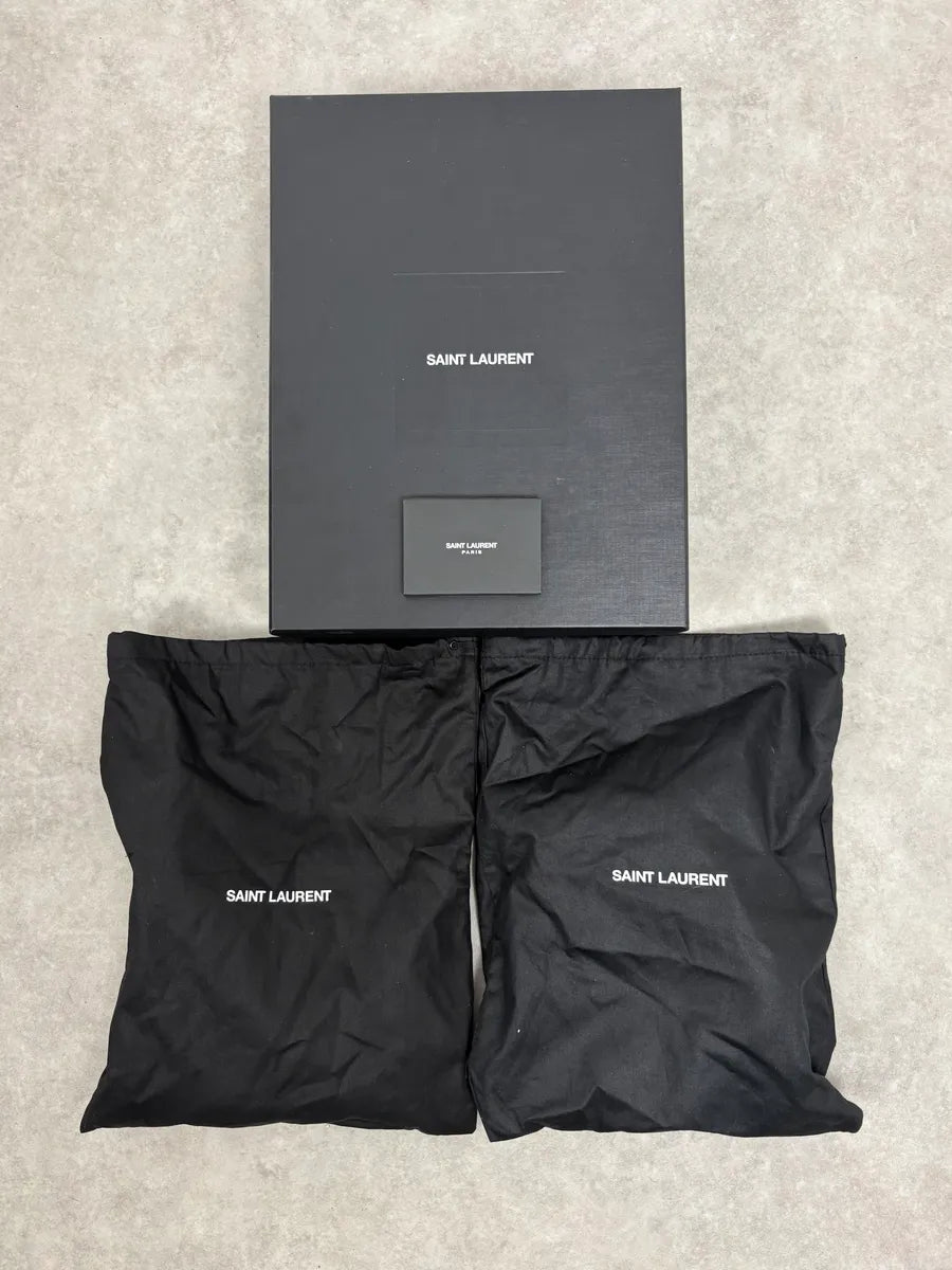 Saint Laurent Black Rock Leather Ankle Boots avxUdfo 7