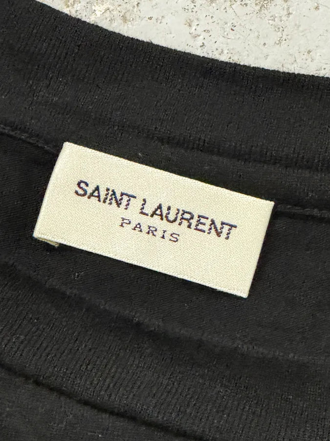 Saint Laurent Black Signature Logo T-Shirt lcqTqyt 7