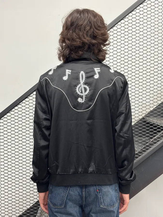 AW2012 Saint Laurent Black Silk Musical Note Embroidered Vest by Hedi Slimane ZoxCpvr 2