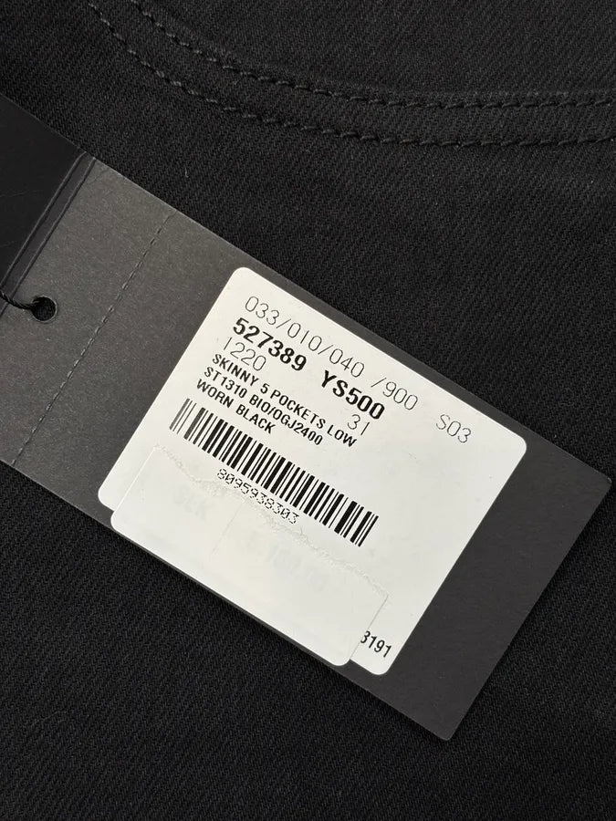 AW2022 Saint Laurent Black Slim Denim Jeans SHqzbgO 11