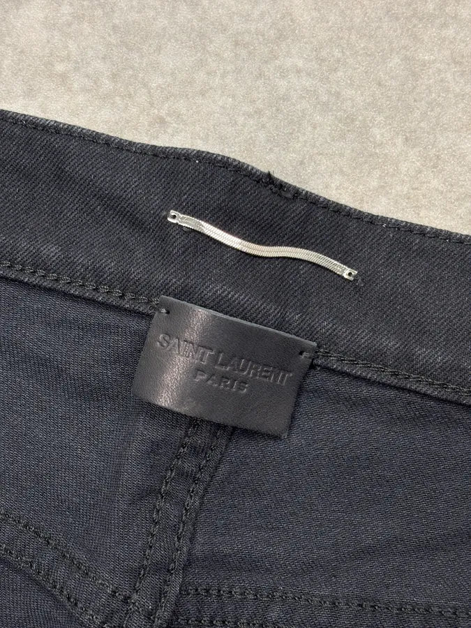 AW2022 Saint Laurent Black Slim Denim Jeans SHqzbgO 9