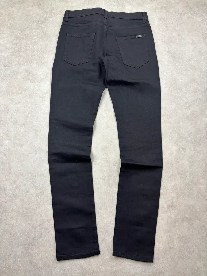 AW2022 Saint Laurent Black Slim Denim Jeans SHqzbgO 5