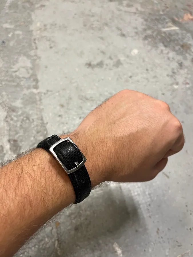 Saint Laurent Black Snakeskin Leather Effect Bracelet xJExbZQ 0
