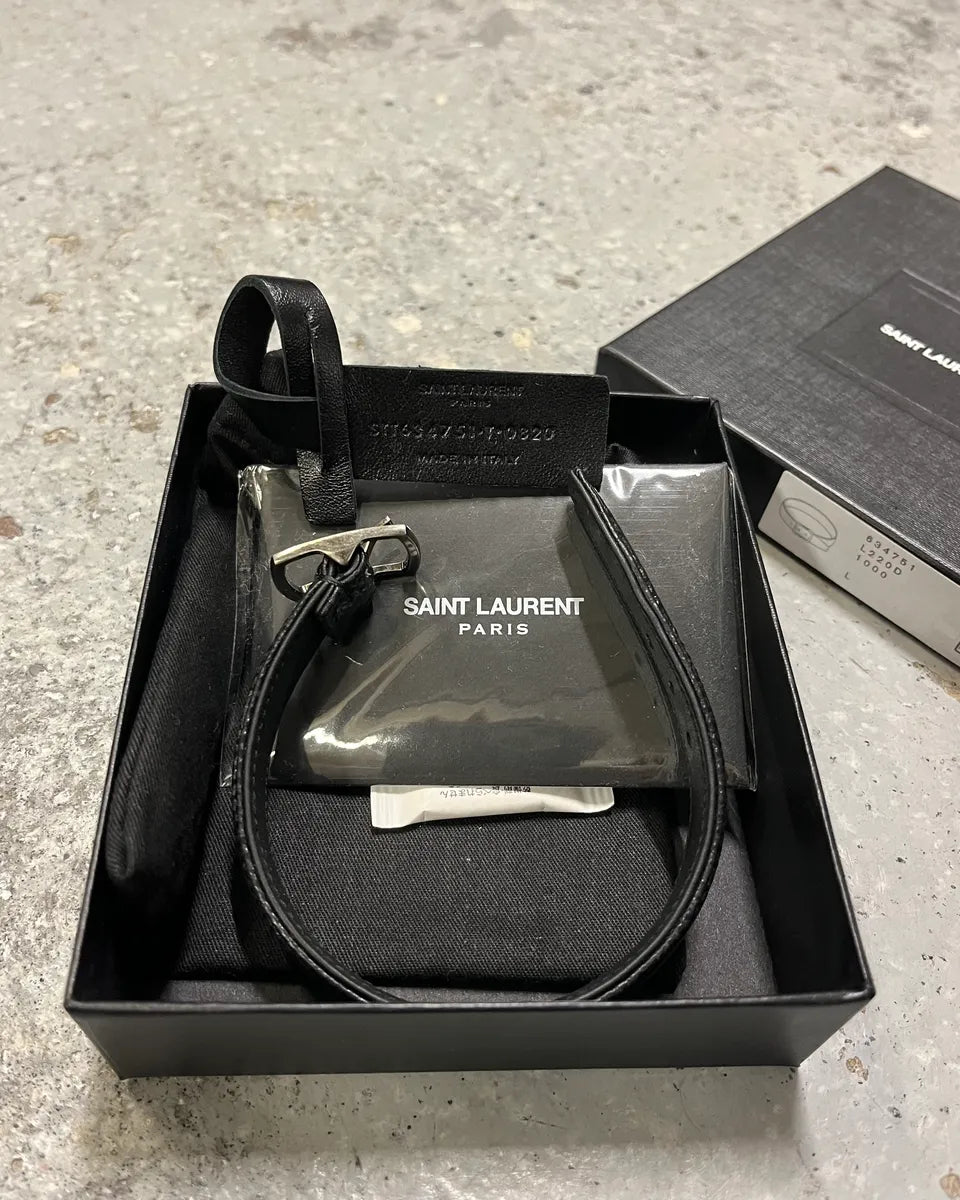 Saint Laurent Black Snakeskin Leather Effect Bracelet xJExbZQ 3